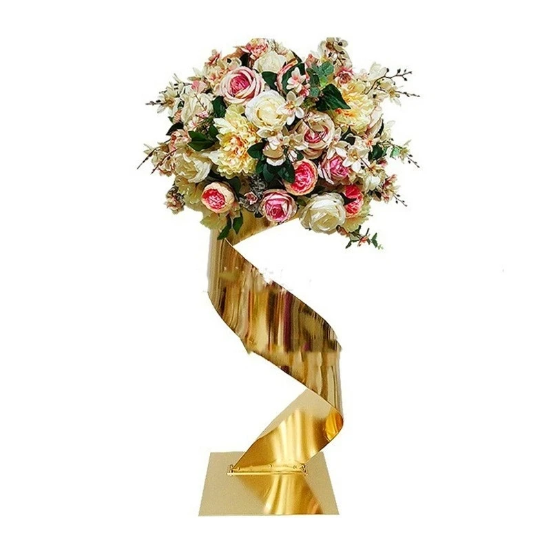 5 PCS Gold Flower Road Lead Metal Wedding Table Centerpieces Event Party Home Hotel Decoration