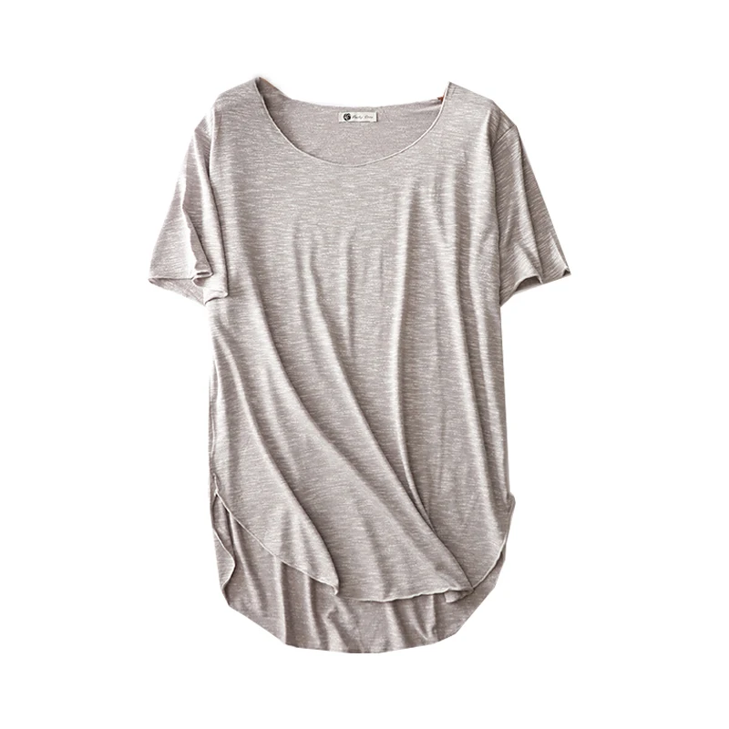 Loose ort Sve Women's T-irt Summer plus Size Slimming f Sve Color Cotton Modal Front ort Ba Long Design