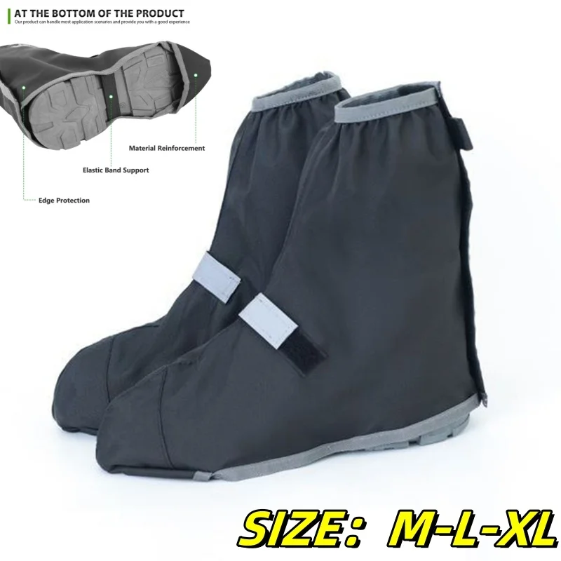 Reusable Waterproof Rain Hiking Hunting Ski Shoes Cover Motorcycle Cycling Bike Rainproof Rain Snow Warm Boot Shoes Foot Cover Shoe Covers