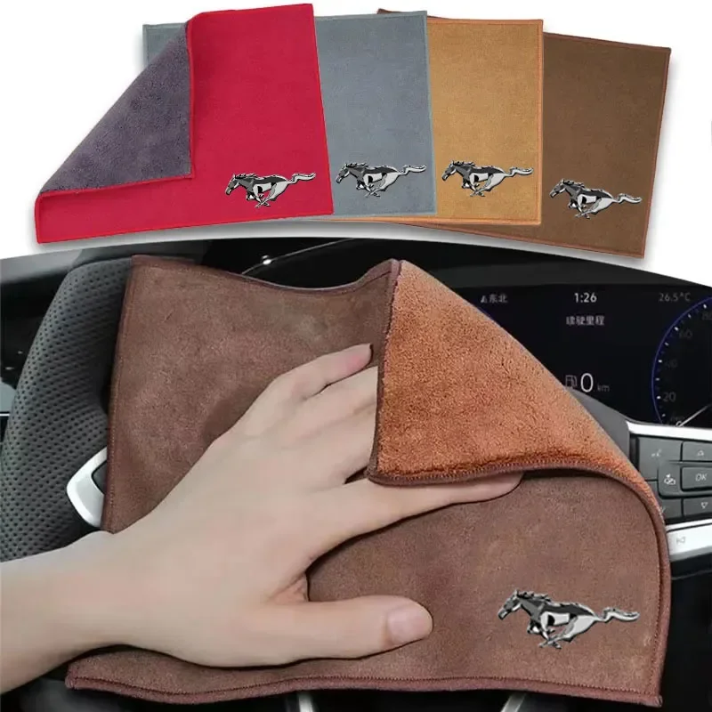 Microfiber Cleaning Car towel Clean Rags Car accessories For Ford Mustang Shelby GT 350 500 Cobra 2005 2009 2014 2015