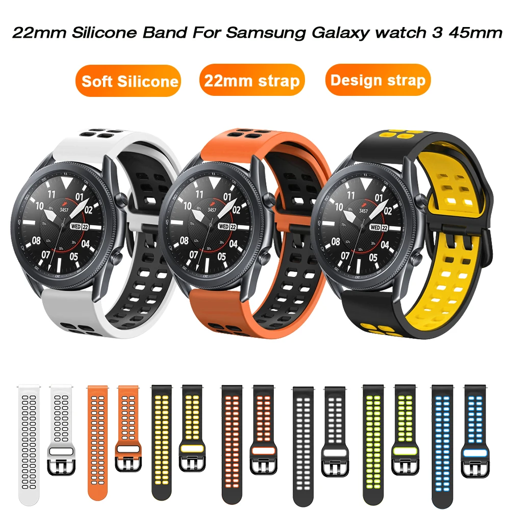 Ремешок силиконовый для samsung galaxy watch 3 45 мм/Galaxy Watch 46 мм/Gear S3 Frontier Классический