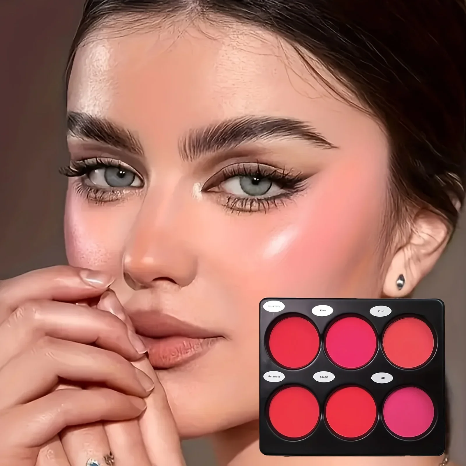 6-color blush palette natural-toned eye shadow palette matte blush palette Light breathable suitable for cheek and e 2