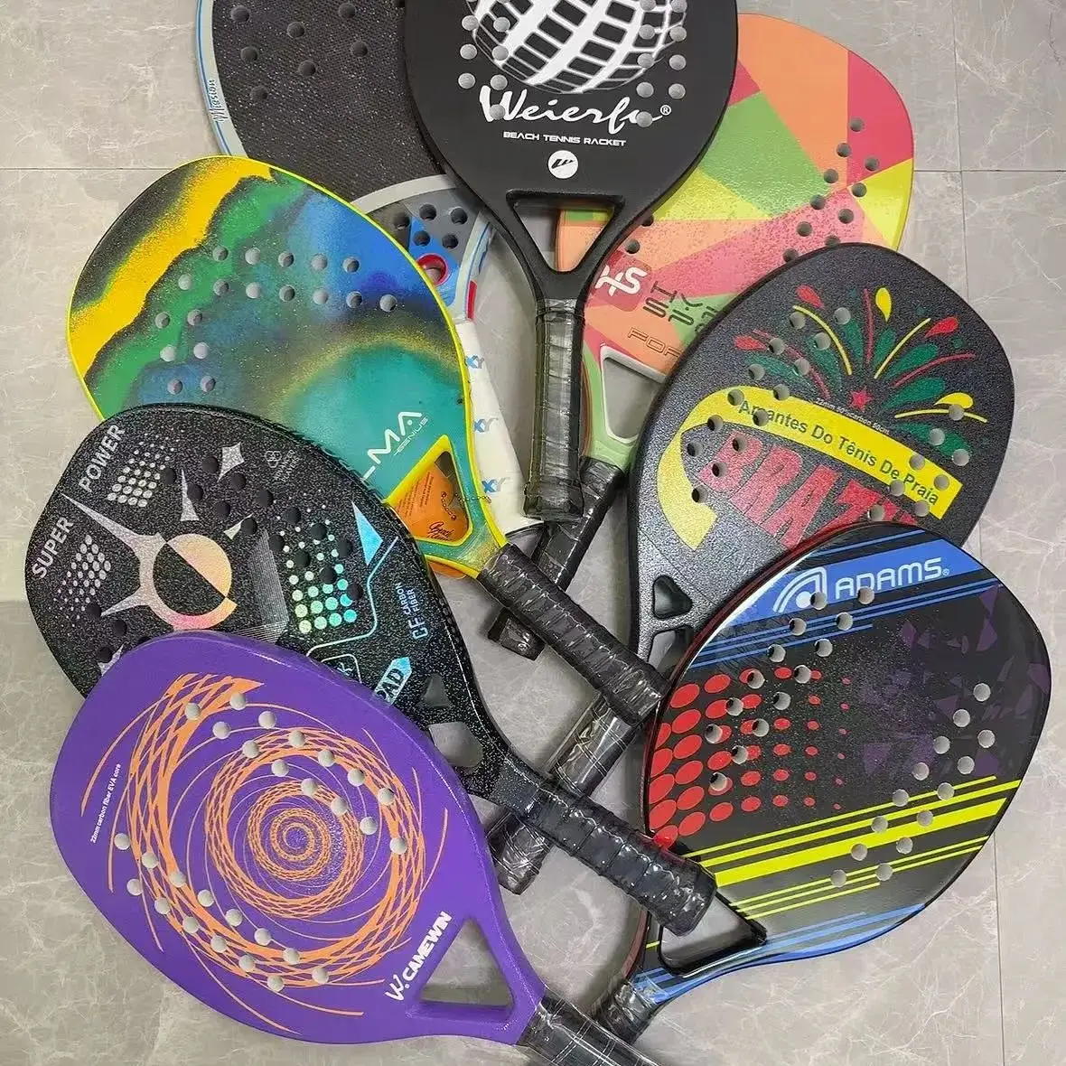 Camewin 3K 12K Beach Tennis Racket Carbon Outdoor Sports Racket Men Women Adult Tennis