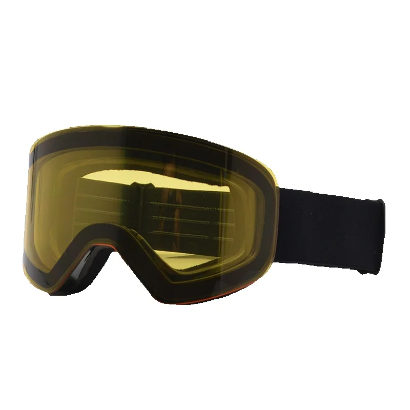 New men's and women's large cylindrical glasses, double-layer fog magnetic skiing anti snow goggles, hiking goggles_voghion.com