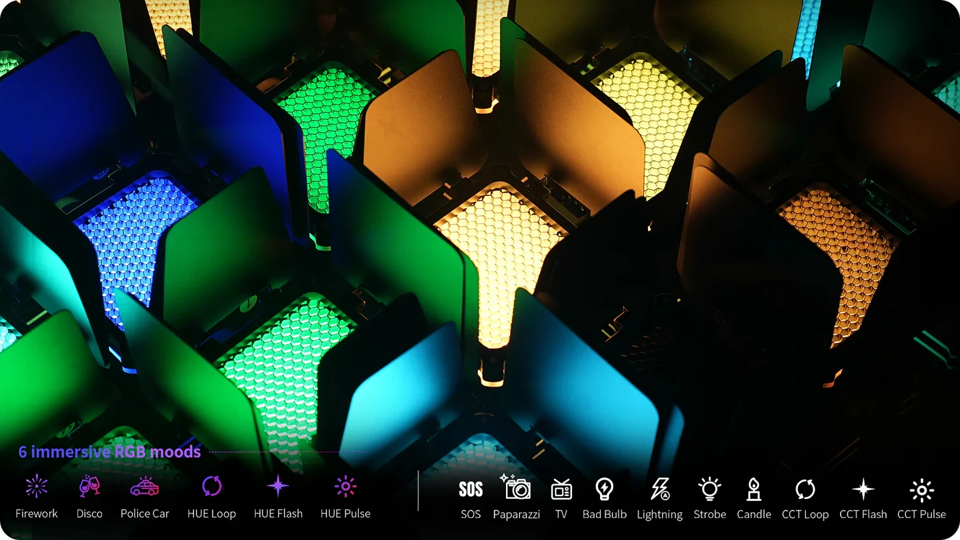 FIVERAY M20C M20 Combo RGB Video Light, 20W Portable Camera Light 2500K-10000K,