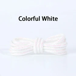Glittering Metallic Sparkle Shoe Laces - Vibrant Shiny Replacement for Sneakers, Boots & Casual Shoes (Colorful white)