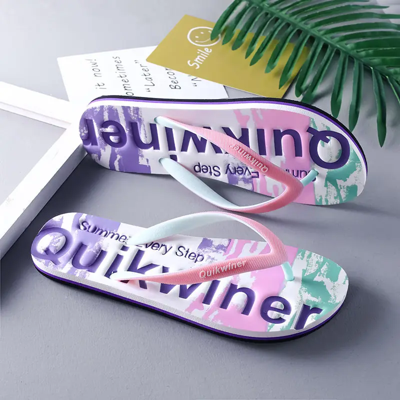 

Flip-flops women wear 2023 new non-slip beach slippers Korean version couple sandals and slippers women's home tide ins