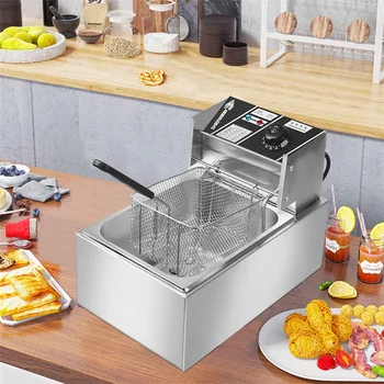 Friggitrice elettrica per uso domestico 6L 2500W multifunzionale intelligente in acciaio inossidabile automatico a temperatura costante friggitrice pentole 1