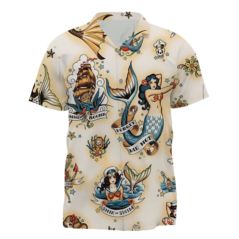 

Jumeast Women Blouse 3D Print Y2k Style Hawaii Button Shirt for Men Cartoon Streetwear Short Sleeve Beach Shirt Bar Tops Tees