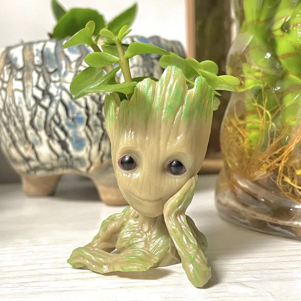 Winzige Wächter der Galaxie groot niedlichen Baum Blumentopf Stift Topf  Figur Modell Spielzeug Weihnachts geschenke für Kinder Büro Dekoration -  AliExpress