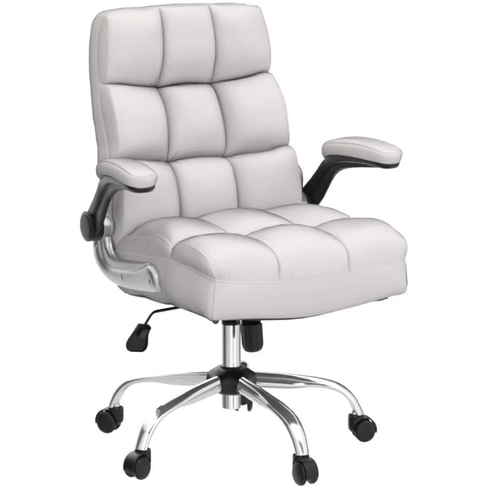 Ergonomic Office Chair Big and Tall High-Back Executive Computer Desk Chair Upholstered Comfortable Home Office Chair with Flip 5