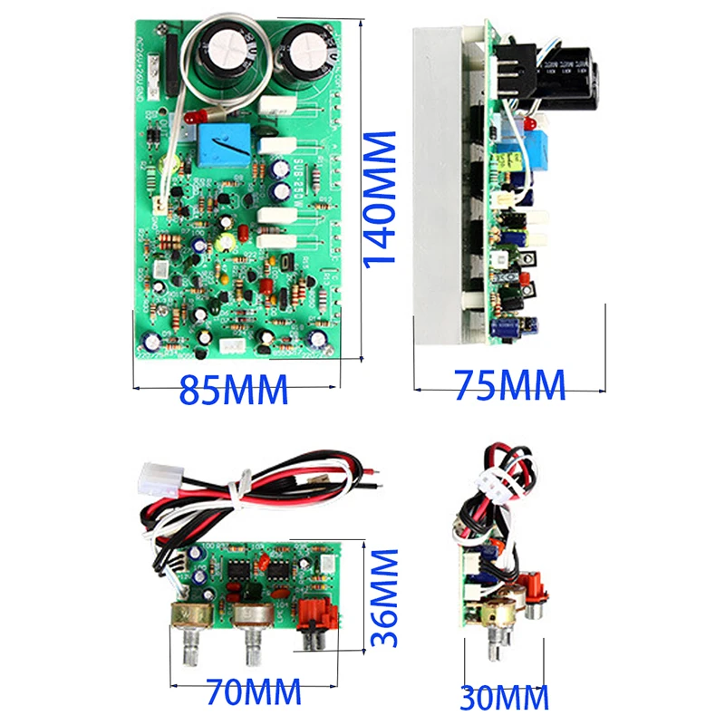 텅홍 1개 서브우퍼 앰프 보드 250W 모노 사운드 앰프 파워 오디오 앰플리파이어 보드 홈 스피커 앰프 듀얼 AC22-26V