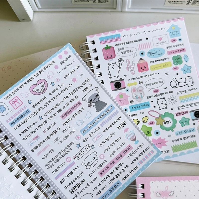 32pcs/book New Korean Ins Cute Multi-material Sticker for Phone Camera Journal DIY Decoration Sticker Kawaii Stationery Gift