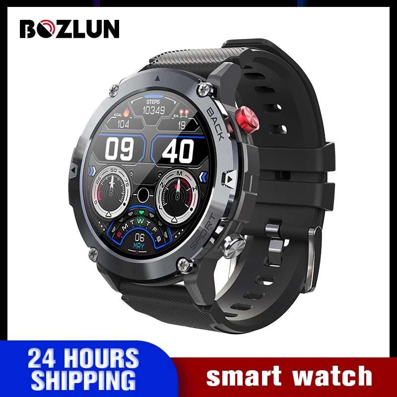 

BOZLUN 1.32 inch Bluetooth Call Smartwatch Men Heart Rate Monitoring Sport Fitness Tracker 300mAh Smart Watch for iPhone xiaomi