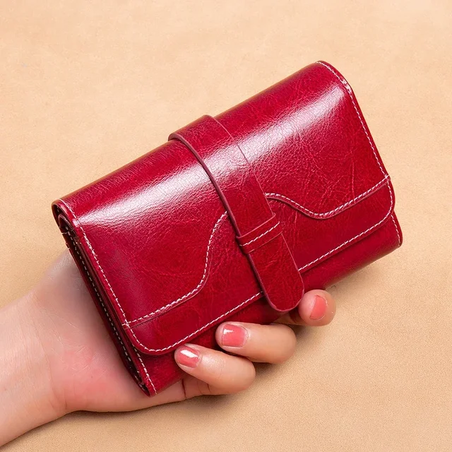Genuine Leather Women's Purse Short Credit Card Holder Wallets Coin Handbag Wallet for Women Carteras Para Mujer ladies Purses