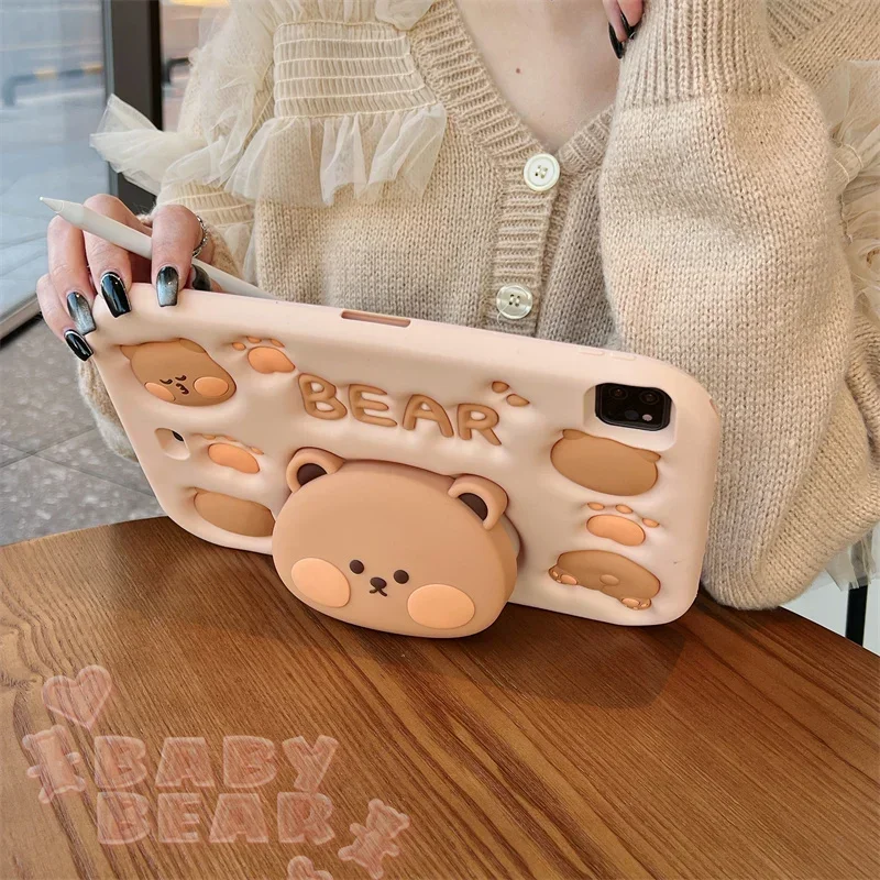 Cute Cartoon Case para Ipad Pro Capa de Silicone Tablet 9.7 5th 6th 10.2 9th 8th 7th 10 10th 2023 2023 2023 2023 - Imagem 4