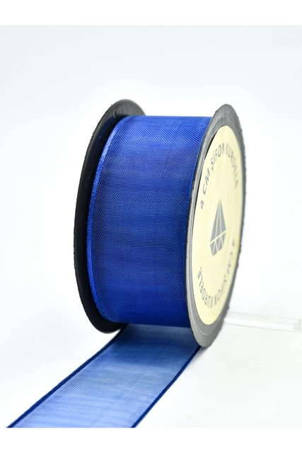 Saks Blue Chiffon Ribbon (4cm-20m) Navy Blue Hobby Supplies