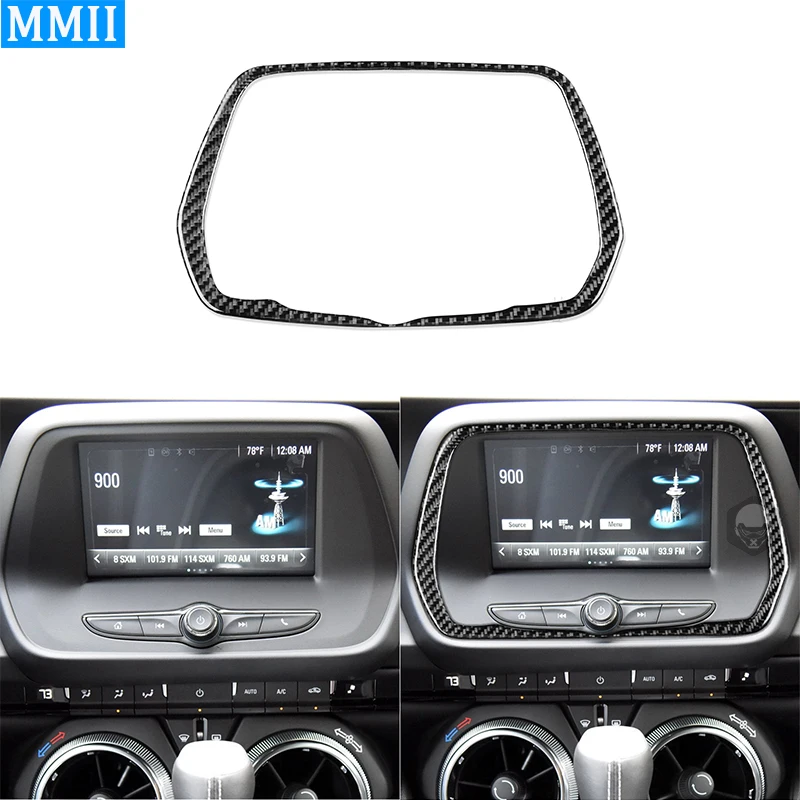 

For Chevrolet Camaro 2016-2022 Real Carbon Fiber Instrument Frame Central Multimedia Screen Cover Trim Decoration Sticker