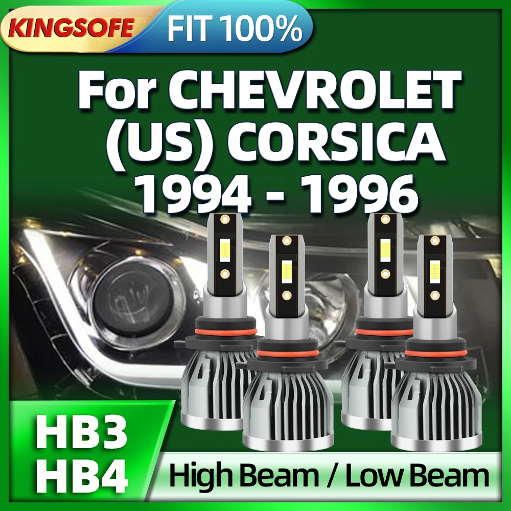 

2/4Pcs 180W LED Car Light HB3 HB4 Headlight 6000K White with Cooling Fan For CHEVROLET (US) CORSICA 1994 1995 1996