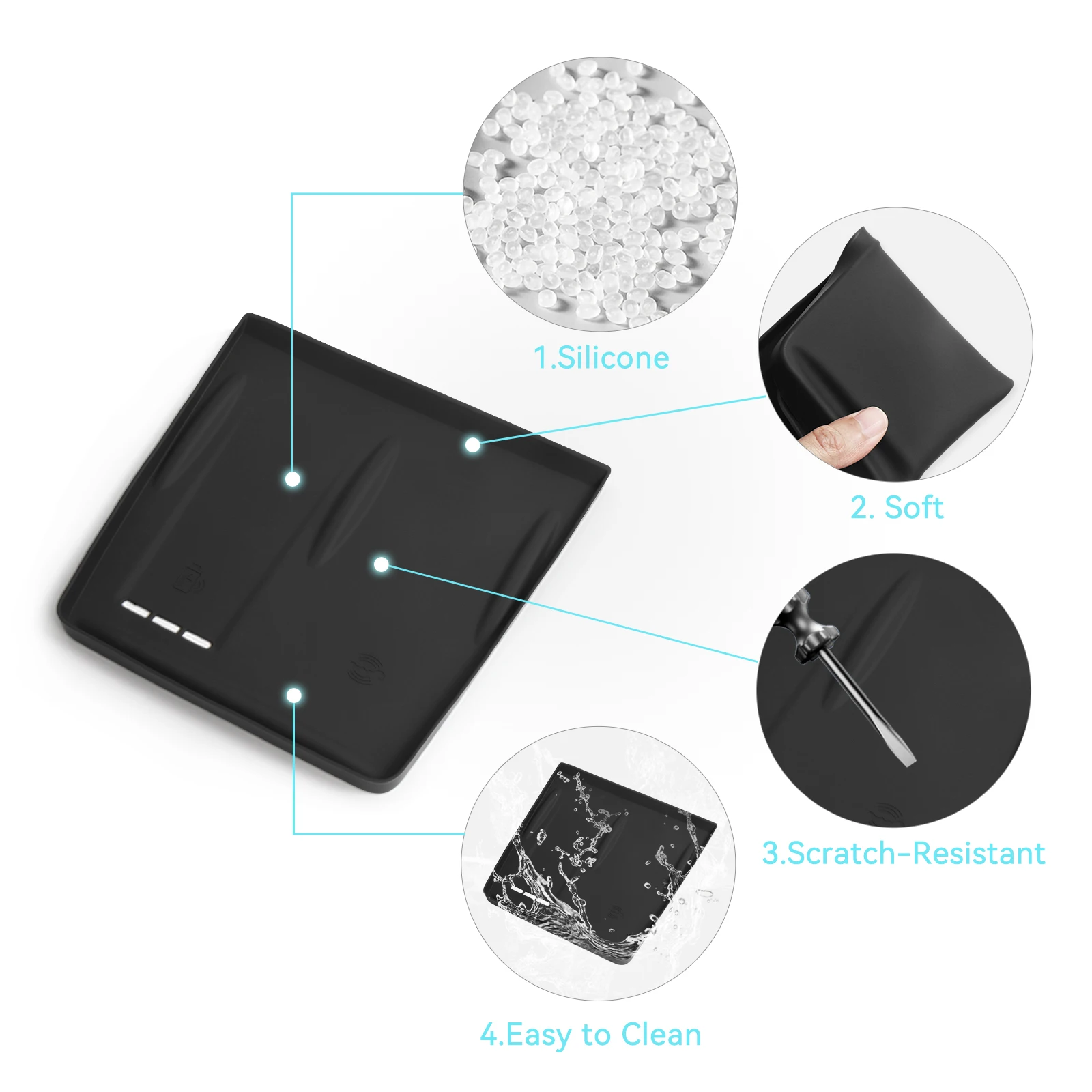 for Chery OMODA 5 C5 Fuel 2022-2025 Car Anti-Slip Pad Silicone Wireless Charger Anti Dirt Pad Accessories 4