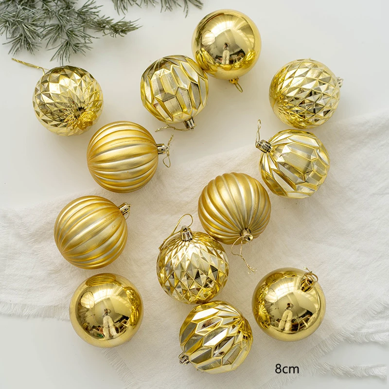 Description Picture 6 of item6/8cm Christmas Balls Christmas Tree Ornament Ball Xmas Hanging Tree Pendant Home Party Gift Decor Navidad 2023 New Year