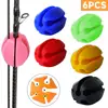6pcs Silicone Fishing Rod Holder Ball Straps 5 Hole Lightweight Fishing Tackle Ties Organizer Storage Racks Fishing Accessories 1
