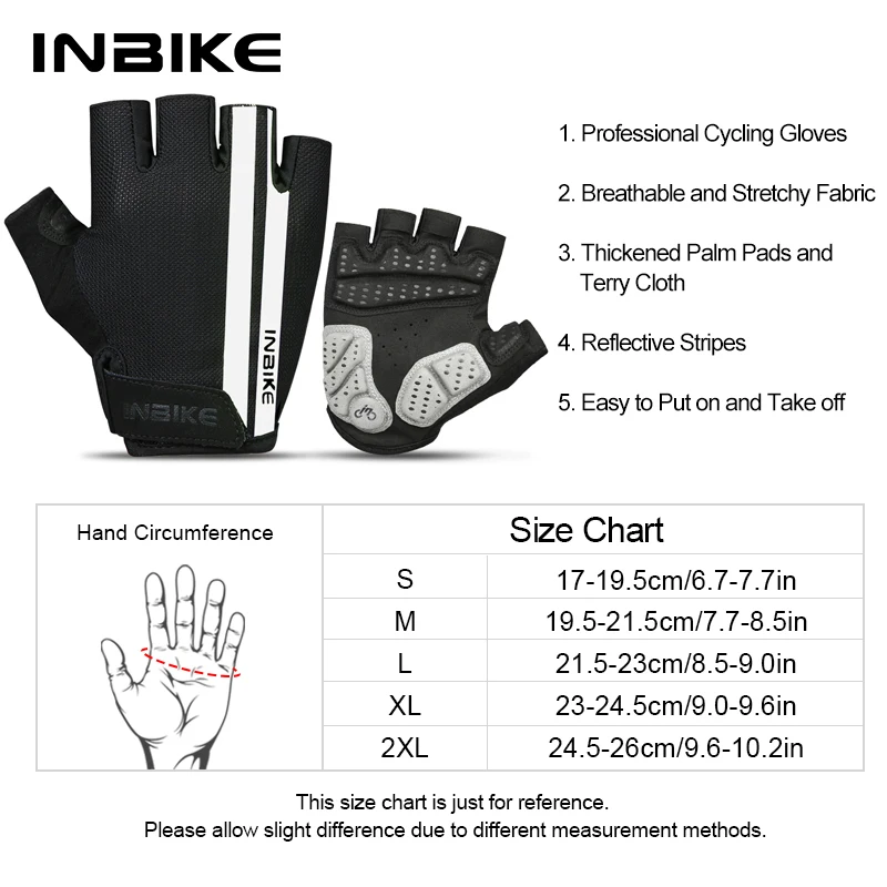INBIKE Half Finger Bicycle Gloves Men Shockproof Breathable MTB Cycling Sport Gloves For Men Women Bike Biking Glove Accessories