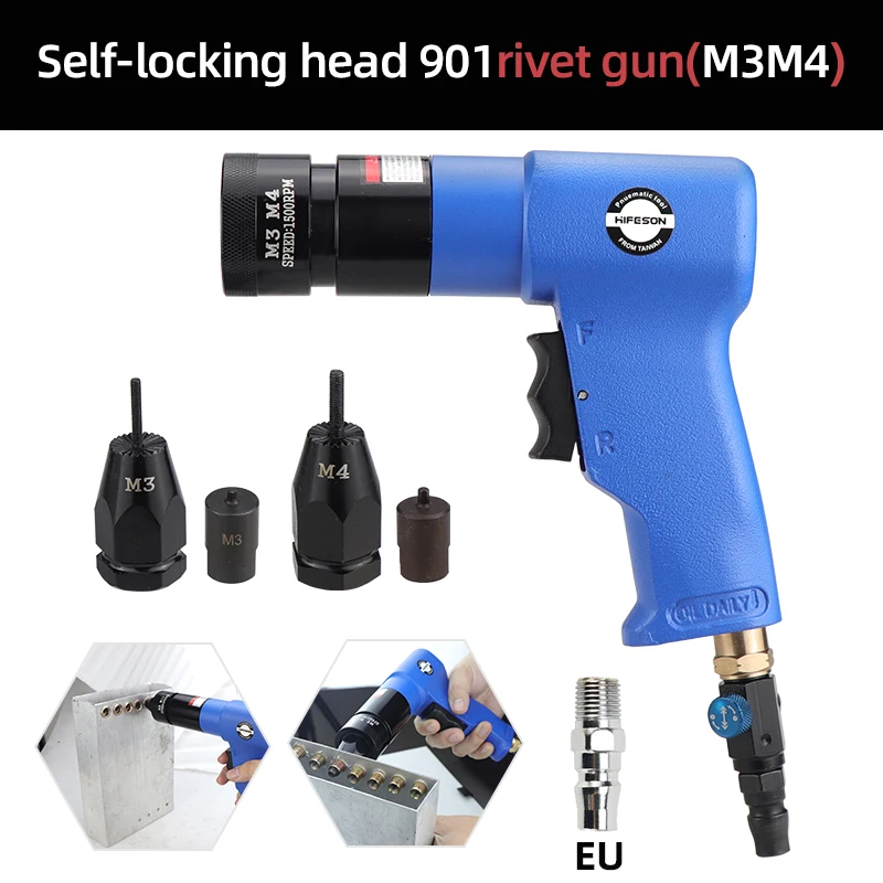 Pneumatic Rivet Nut Gun 1/4 & 5/16 & 3/8 Mandrels Rivet Nut - View #9