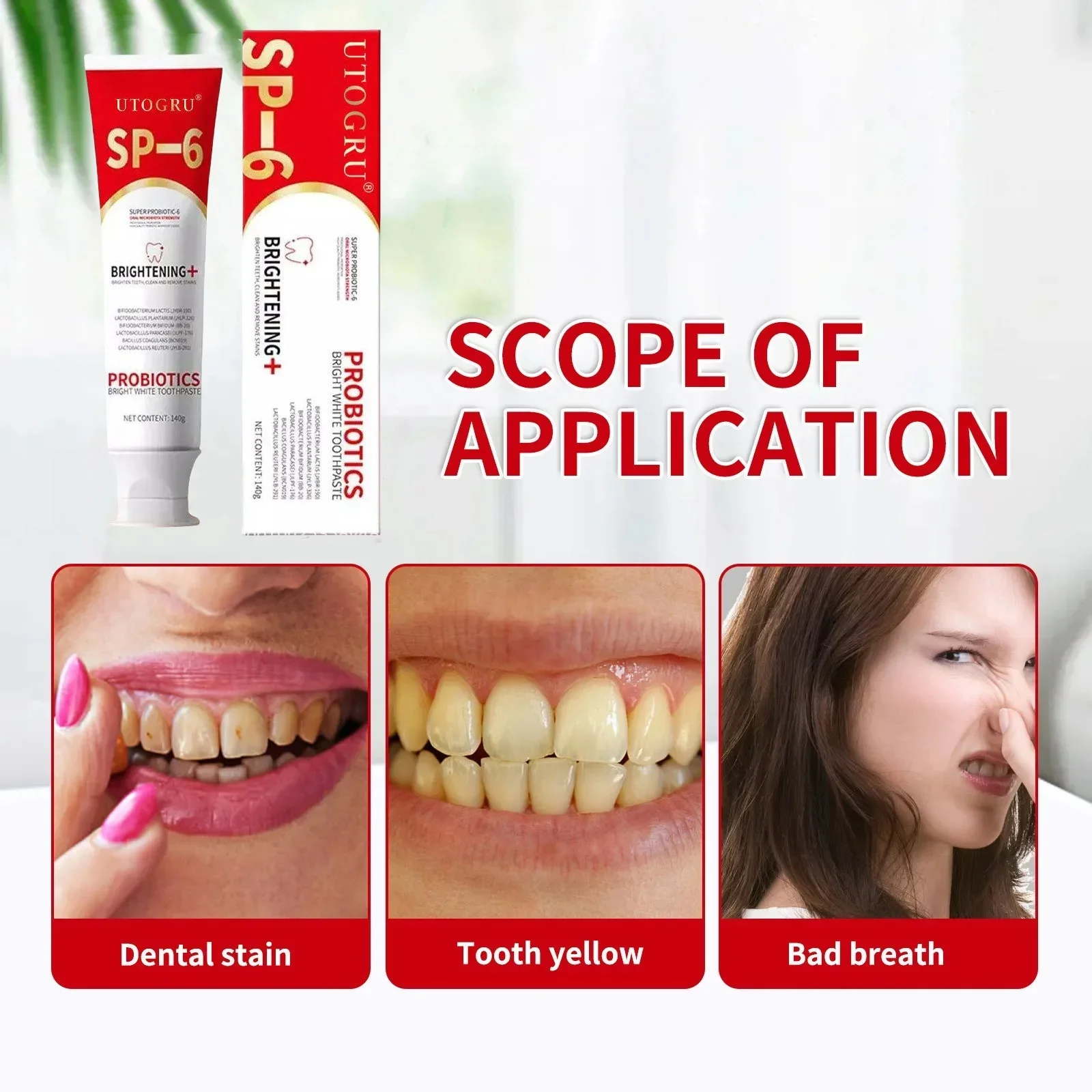 Probiotic Toothpaste 120g SP-6 Whitening Tooth Remove Plaque Stains Teeth Whitener Oral Hygiene Clean Fresh Breath Denta