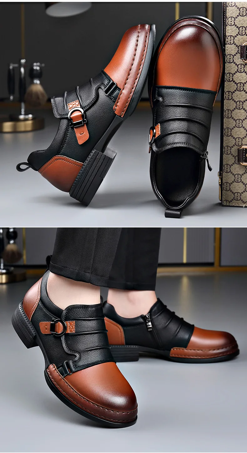 Spring Autumn New Retro Ankle Boots for Men Zipper Designer Genuine Leather Boots Male Fashion High Quality Platform Shoes Man