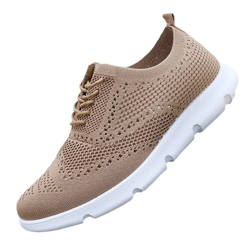 Summer New Lightweight Lace up Casual Men's Shoes Breathable Mesh Lefu Shoes Men's Sports Driving and Walking Shoes