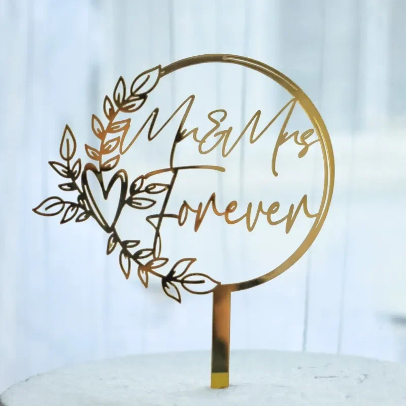 Gold Mr&Mrs Wedding Cake Topper Rose Gold Bride and Groom Acrylic Cake Topper for Wedding Engagement Party Decorations cake topper cake toppers