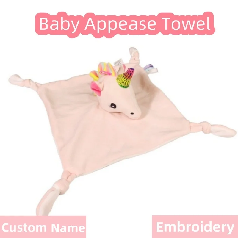 

Baby Animal Bunny Appease Towel Soft Stuffed Baby Comforter Sleeping Toy Custom Embroidered Name Shower Gift