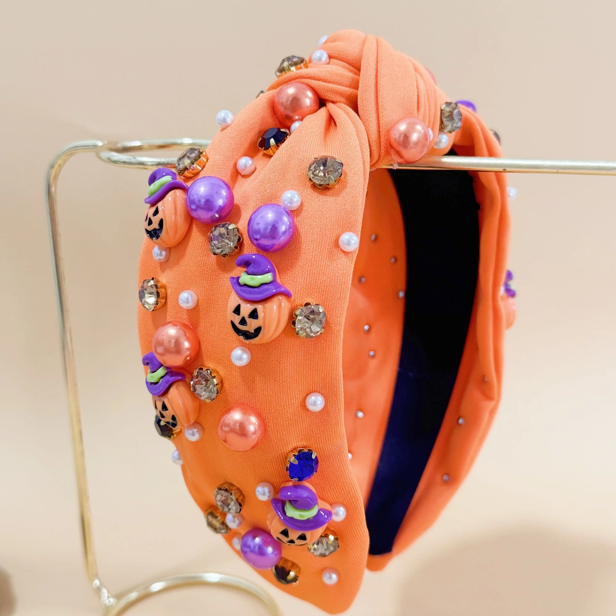 1PC Kristall Stirnbänder für Frauen Mädchen Halloween Perle Stirnband Party Dämon Kürbis Haarbänder Kinder Kinder Haar Zubehör – Detail 8