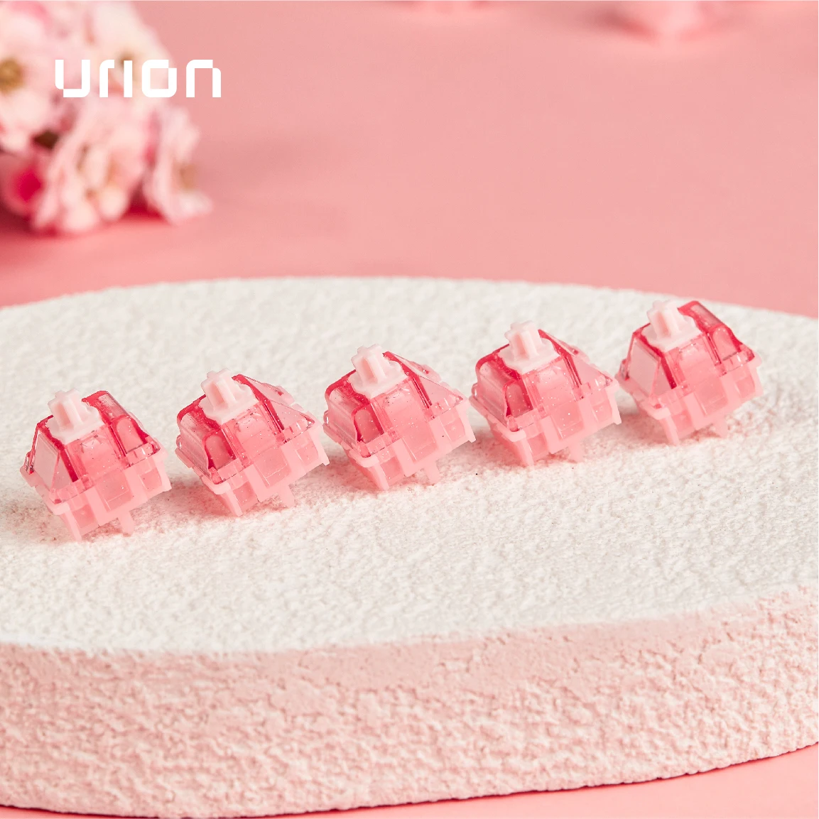 Enhanced Pink Ice Sakura Switch - Linear, Magnetic, Pre-Lubed, 35g/50g Actuation, 3.5mm Travel