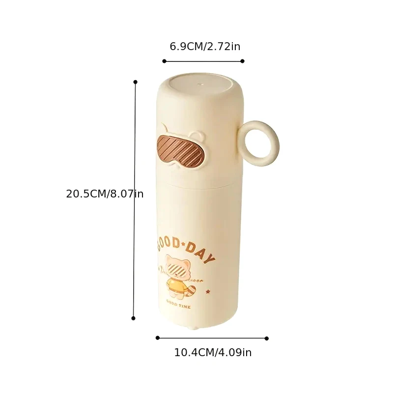 창의적인 작은 너구리 세면컵 가정용 여행용 칫솔통 휴대용 귀여운 안경 곰 칫솔통