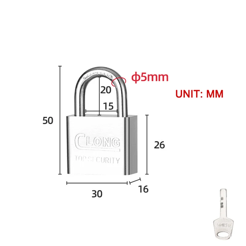 מנעול דלת מפלדת אל-חלד עם מפתח זהה לפתיחה, עמיד למים, עמיד בפני חלודה ותקלות, לבית ולדורמיטוריון קטן