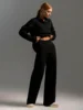 Bornladies Winter Thick Women Knitted Suits Soft 2 Pieces Sets Female Polo Neck Sweater & Wide Leg Pants Knitted Outfit 3
