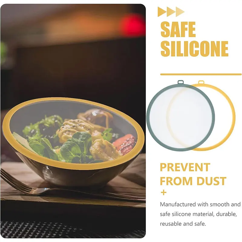 Description Picture 5 of itemS/L Reusable Food Covers Silicone Bowl Lids Cup Seal Covers Prevent Dust and Flies Universal Leakproof Bowl Stretchy Wrap Cover