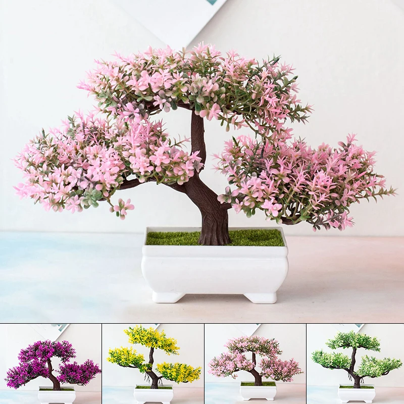 

1pc Small Tree Pot Potted Flower Garden Fake Plant Artificial Plants Bonsai Ornaments For Home Room Table Decoration