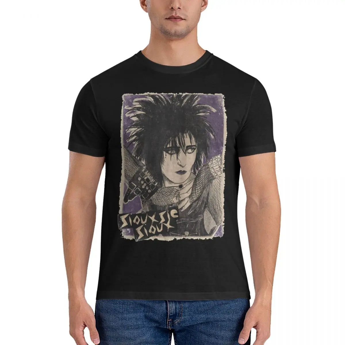 

Футболка Siouxsie Sioux мужская с короткими рукавами, модная тенниска из чистого хлопка с круглым вырезом, одежда для взрослых