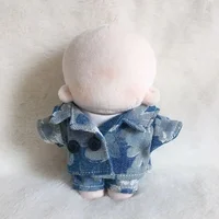 10cm chubby baby clothes cute celebrity dolls suitable for doll clothing denim sets 1