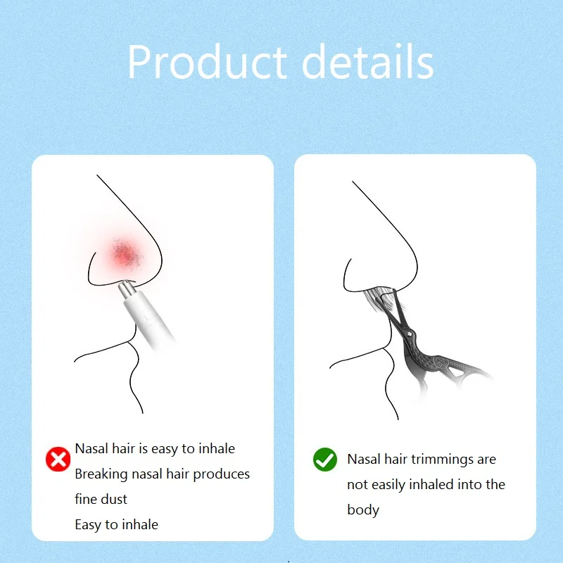 Round Tip Nose Scissors Nose Hair Scissors Nose Hair Cutting Man Facial Hair Scissors BMJ02 3