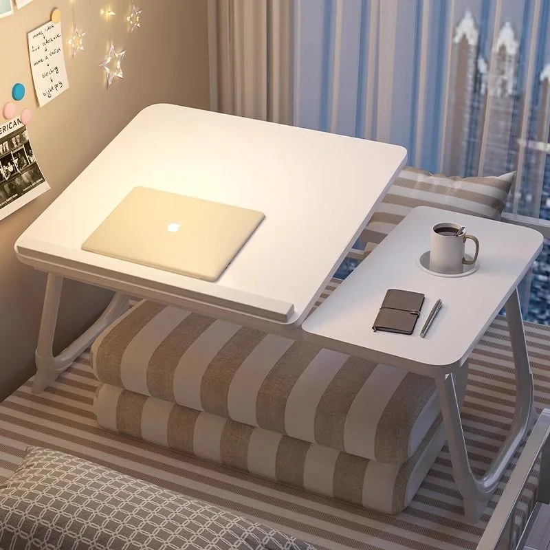 Lift Foldable Laptop Table for Bed Stand Lap Lazy Learning Desk Student Computer Desk for Working Read with Radiator Drawer