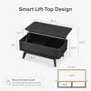 Brooklyn Lift Top Coffee Table for Living Room, Mid Century, Modern Farmhouse with Lifting Tabletop & Hidden Storage, Fluted Pa 2