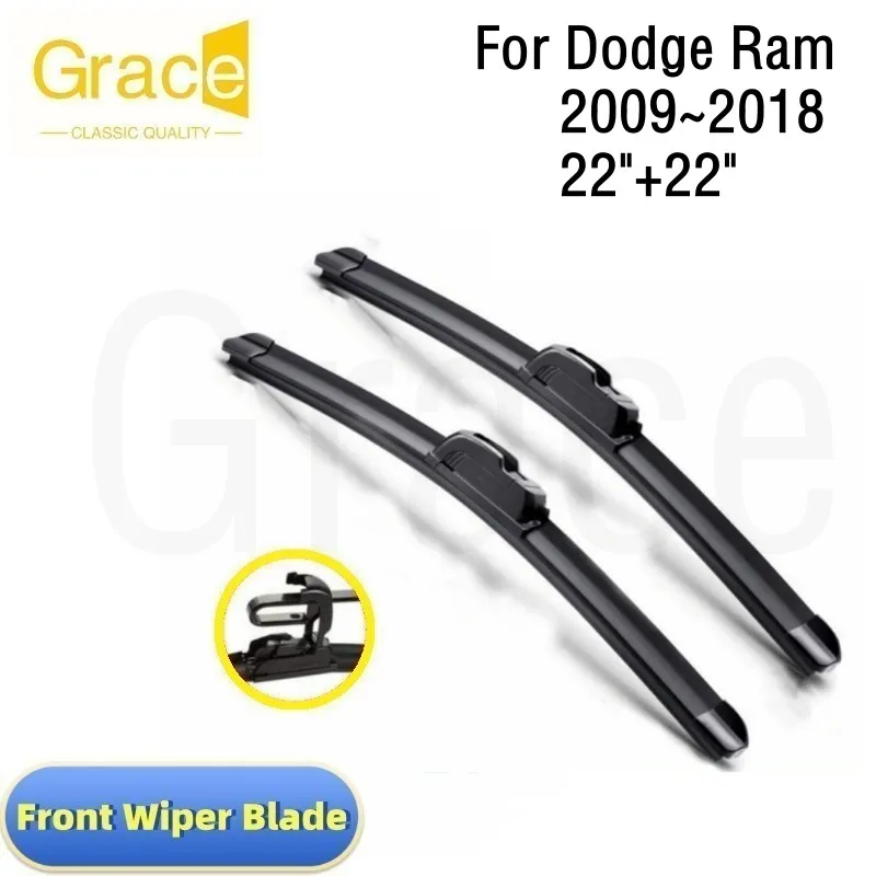 

Wiper Blade For Dodge Ram 1500, 2500, 3500, 4500 22"+22"Car Windshield Windscreen Rubber2009 2010 2011 2012 2013 2014 2015 2018