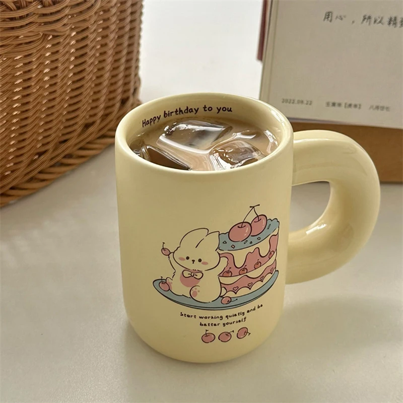 Kawaii Bear Fruit Coffee Cup Cute Ceramic Creative Reusable Korean Cup Tea  Beer Water Milk Breakfast Travel Mugs Drinkware Gift - AliExpress