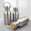 350ML 500 750 Portable Stainless Steel Water Bottle 1000ml Bamboo Lid Sports Flasks Travel Cycling Hiking Camping Bottles BPA 3