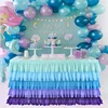 Rainbow Table Skirt Cake Tablecloth Tableware Baby Shower Birthday Party Decorations Banquet Wedding Home Party Table Supplies 1