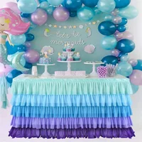 Rainbow Table Skirt Cake Tablecloth Tableware Baby Shower Birthday Party Decorations Banquet Wedding Home Party Table Supplies 1